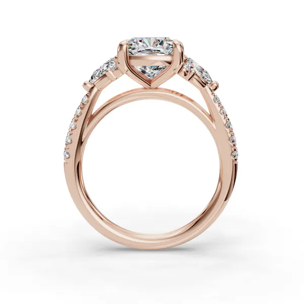 18K Rose Gold Cushion Engagement Ring Setting Image 2 SVS Fine Jewelry Oceanside, NY