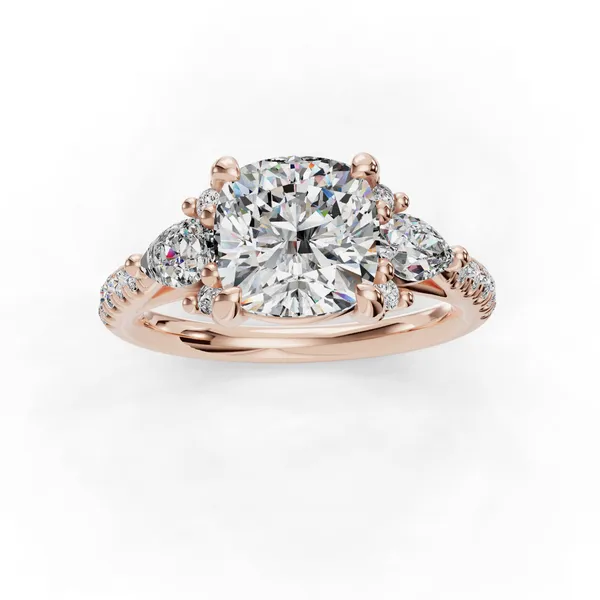 18K Rose Gold Cushion Engagement Ring Setting Image 4 SVS Fine Jewelry Oceanside, NY