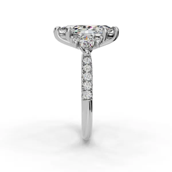18K White Gold Marquise Engagement Ring Setting Image 3 SVS Fine Jewelry Oceanside, NY