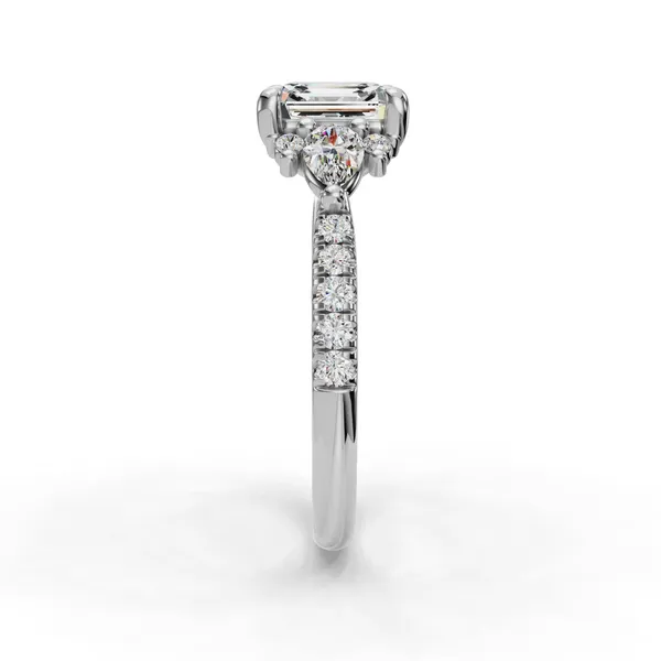 18K White Gold Asscher Engagement Ring Setting Image 3 SVS Fine Jewelry Oceanside, NY
