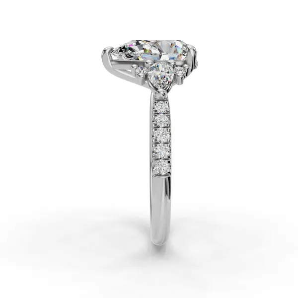 18K White Gold Pear Engagement Ring Setting Image 3 SVS Fine Jewelry Oceanside, NY