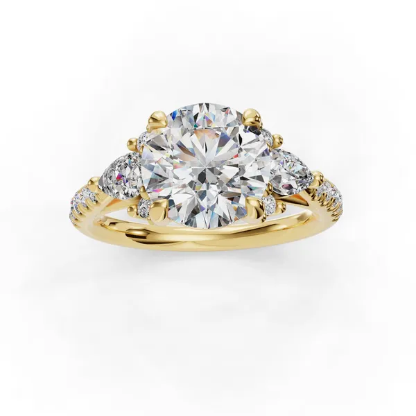 18K Yellow Gold Round Engagement Ring Setting Image 4 SVS Fine Jewelry Oceanside, NY