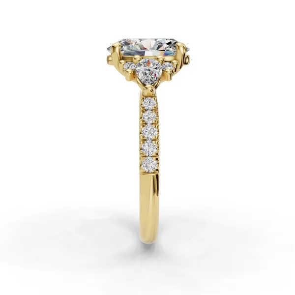 18K Yellow Gold Oval Engagement Ring Setting Image 3 SVS Fine Jewelry Oceanside, NY