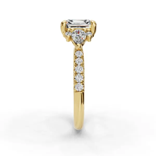 18K Yellow Gold Asscher Engagement Ring Setting Image 3 SVS Fine Jewelry Oceanside, NY