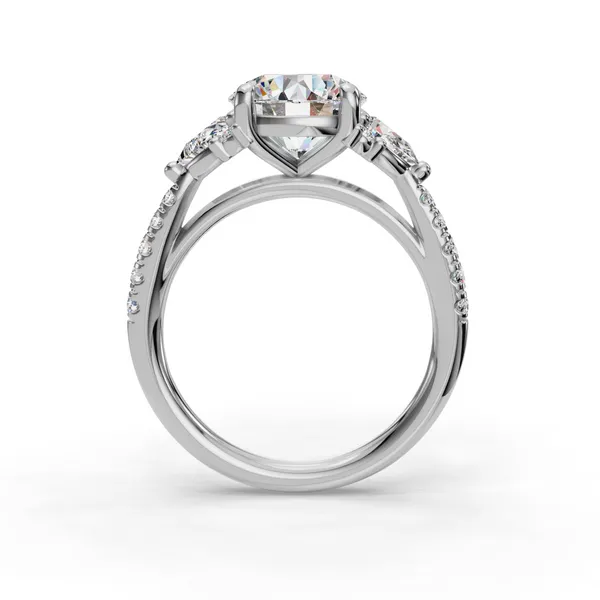 Platinum Round Engagement Ring Setting Image 2 SVS Fine Jewelry Oceanside, NY