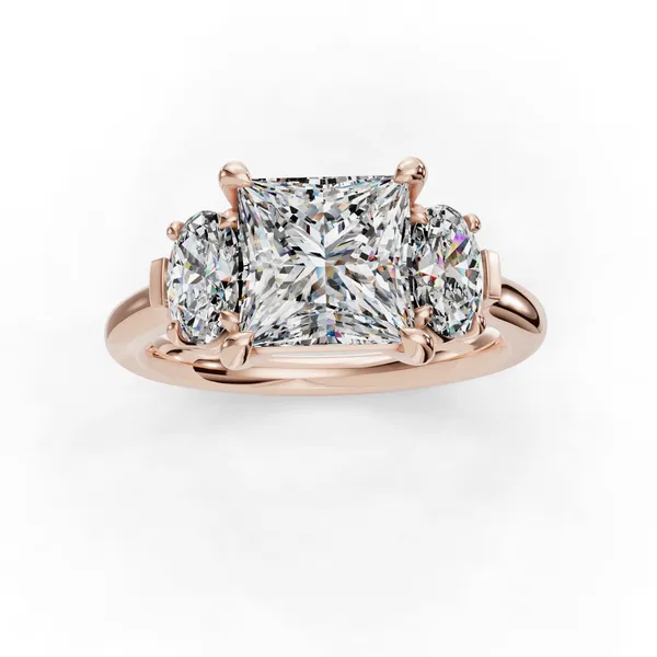 14K Rose Gold Princess Engagement Ring Setting Image 4 SVS Fine Jewelry Oceanside, NY