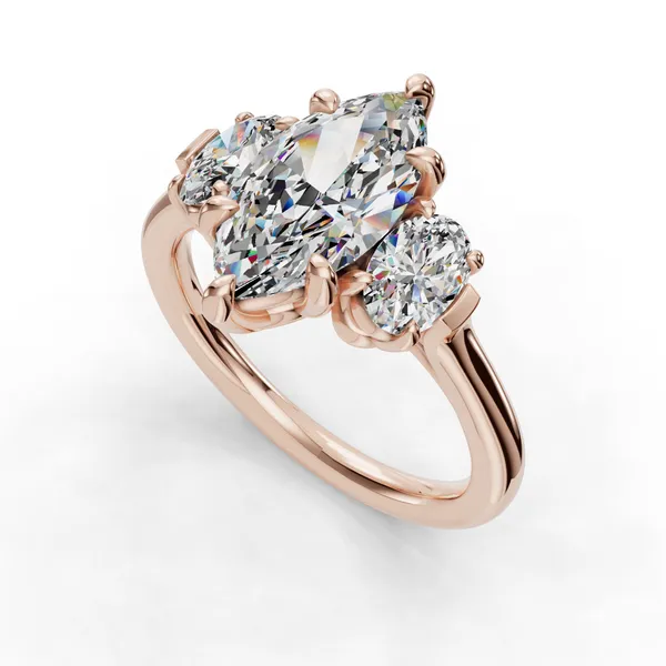 14K Rose Gold Marquise Engagement Ring Setting SVS Fine Jewelry Oceanside, NY