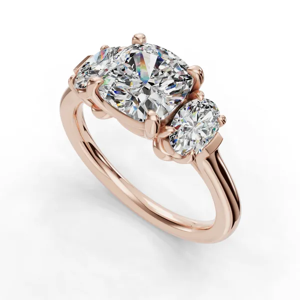 14K Rose Gold Cushion Engagement Ring Setting SVS Fine Jewelry Oceanside, NY