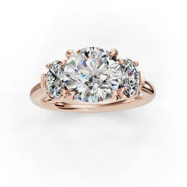 14K Rose Gold Round Engagement Ring Setting Image 4 SVS Fine Jewelry Oceanside, NY