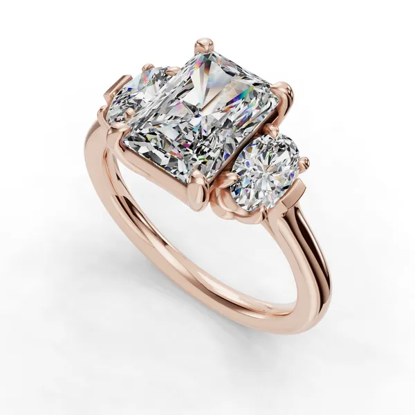 14K Rose Gold Radiant Engagement Ring Setting SVS Fine Jewelry Oceanside, NY