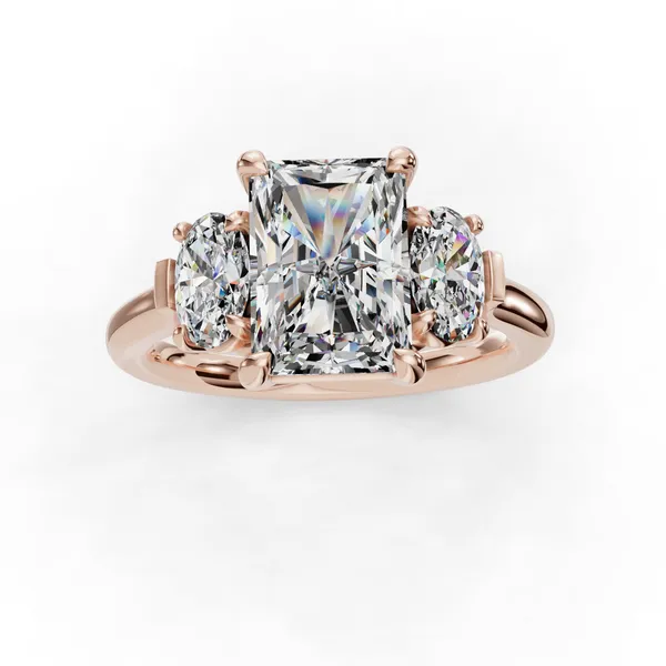 14K Rose Gold Radiant Engagement Ring Setting Image 4 SVS Fine Jewelry Oceanside, NY