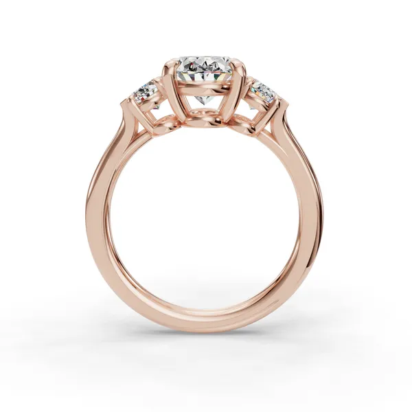14K Rose Gold Oval Engagement Ring Setting Image 2 SVS Fine Jewelry Oceanside, NY