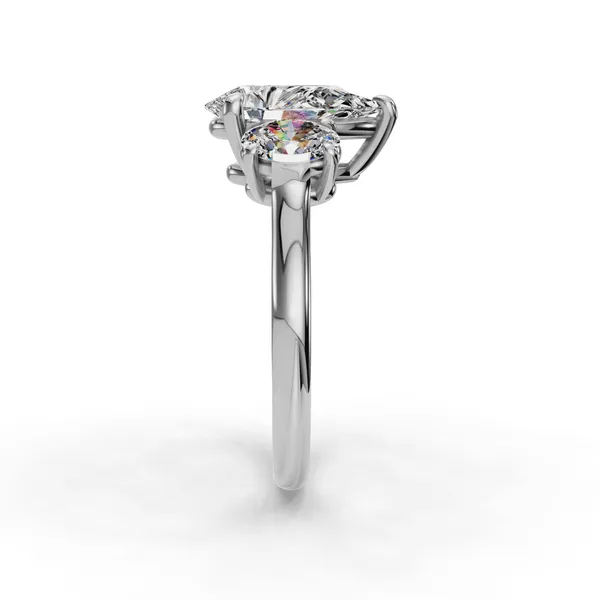 14K White Gold Pear Engagement Ring Setting Image 3 SVS Fine Jewelry Oceanside, NY