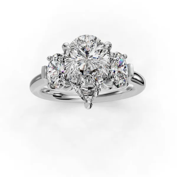 14K White Gold Pear Engagement Ring Setting Image 4 SVS Fine Jewelry Oceanside, NY