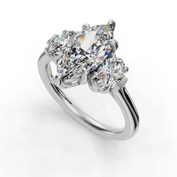 14K White Gold Marquise Engagement Ring Setting SVS Fine Jewelry Oceanside, NY