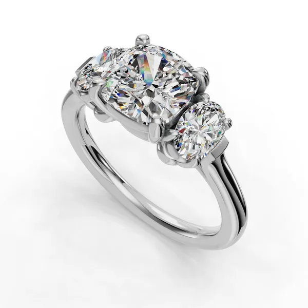 14K White Gold Cushion Engagement Ring Setting SVS Fine Jewelry Oceanside, NY