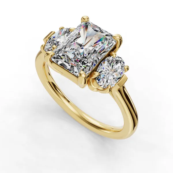 14K Yellow Gold Radiant Engagement Ring Setting SVS Fine Jewelry Oceanside, NY