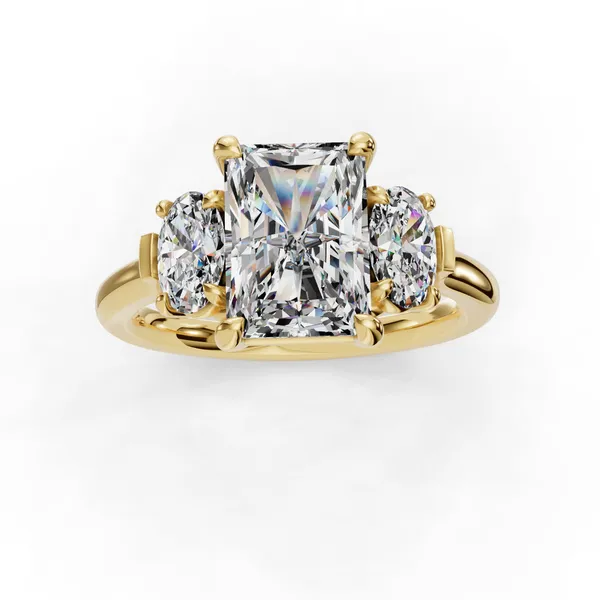 14K Yellow Gold Radiant Engagement Ring Setting Image 4 SVS Fine Jewelry Oceanside, NY