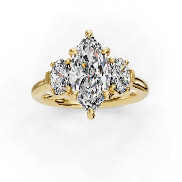 14K Yellow Gold Marquise Engagement Ring Setting Image 4 SVS Fine Jewelry Oceanside, NY