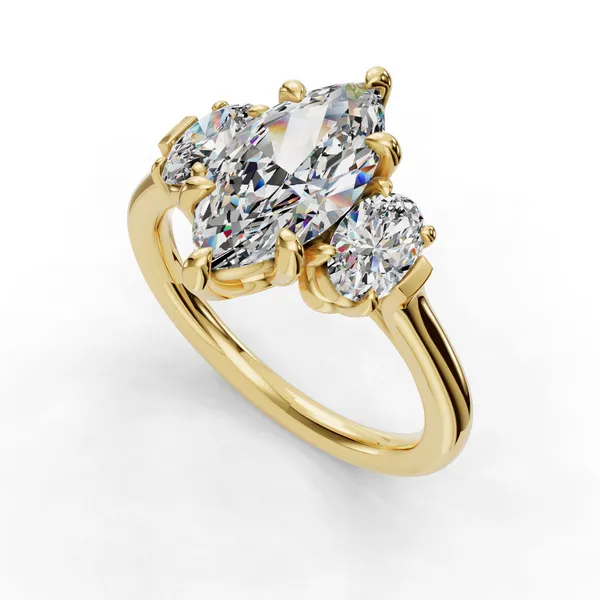 14K Yellow Gold Marquise Engagement Ring Setting SVS Fine Jewelry Oceanside, NY