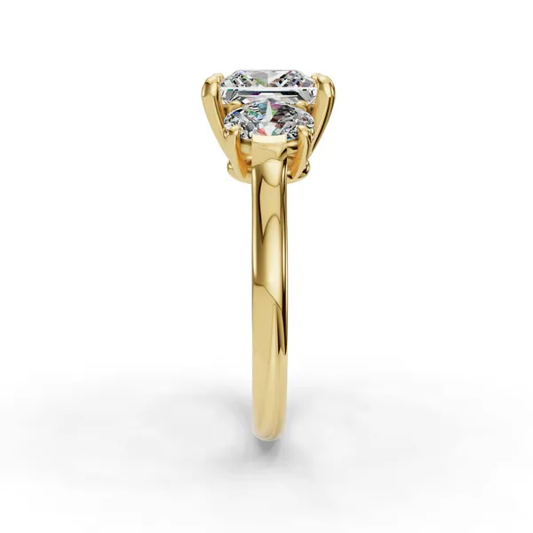 14K Yellow Gold Princess Engagement Ring Setting Image 3 SVS Fine Jewelry Oceanside, NY