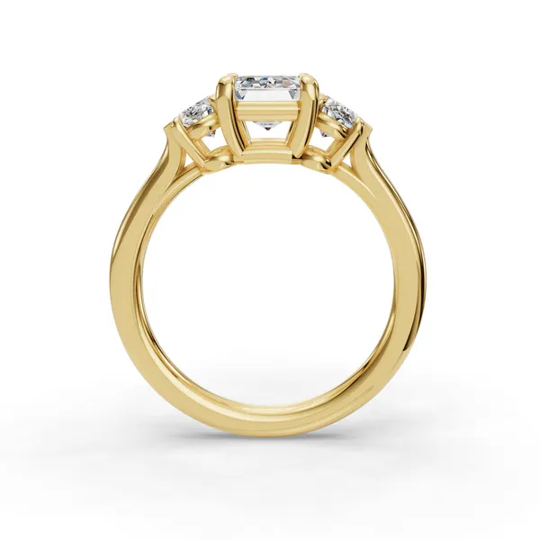 14K Yellow Gold Emerald Engagement Ring Setting Image 2 SVS Fine Jewelry Oceanside, NY