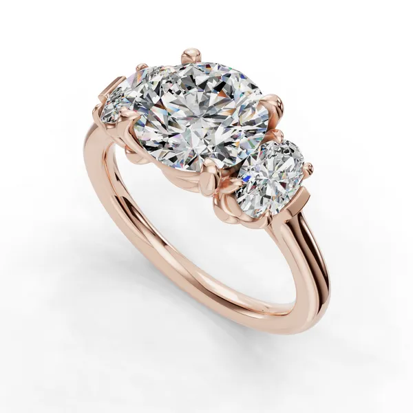 18K Rose Gold Round Engagement Ring Setting SVS Fine Jewelry Oceanside, NY