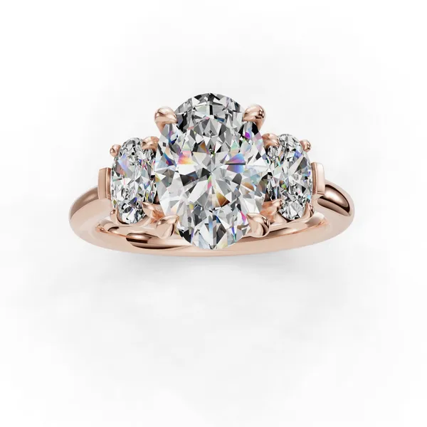 18K Rose Gold Oval Engagement Ring Setting Image 4 SVS Fine Jewelry Oceanside, NY