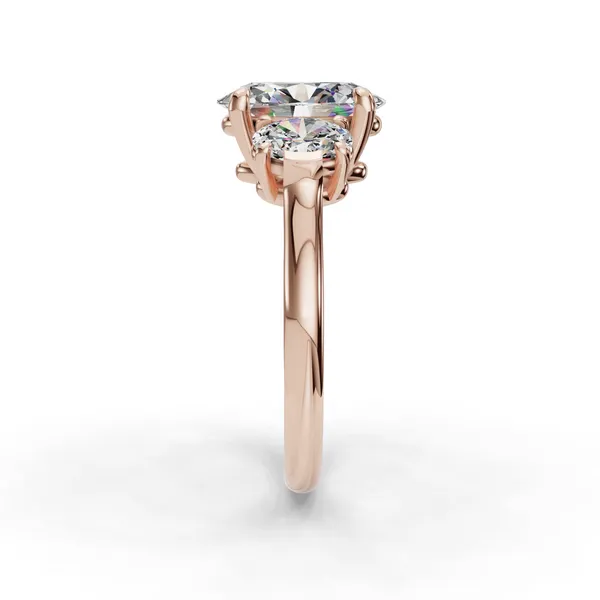 18K Rose Gold Oval Engagement Ring Setting Image 3 SVS Fine Jewelry Oceanside, NY