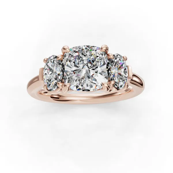 18K Rose Gold Cushion Engagement Ring Setting Image 4 SVS Fine Jewelry Oceanside, NY