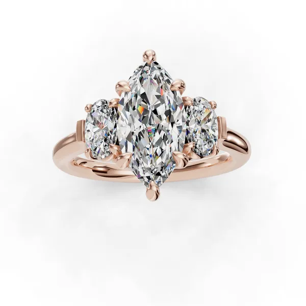 18K Rose Gold Marquise Engagement Ring Setting Image 4 SVS Fine Jewelry Oceanside, NY