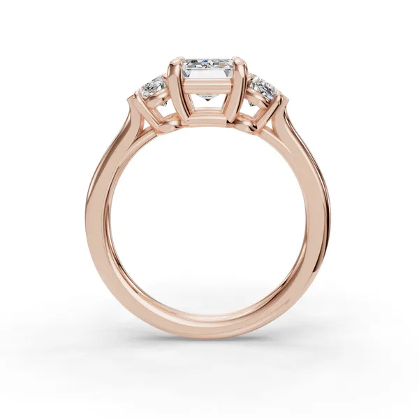 18K Rose Gold Emerald Engagement Ring Setting Image 2 SVS Fine Jewelry Oceanside, NY