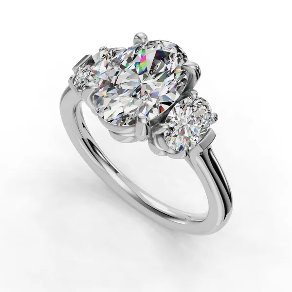 18K White Gold Oval Engagement Ring Setting SVS Fine Jewelry Oceanside, NY