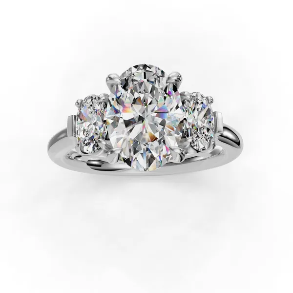 18K White Gold Oval Engagement Ring Setting Image 4 SVS Fine Jewelry Oceanside, NY