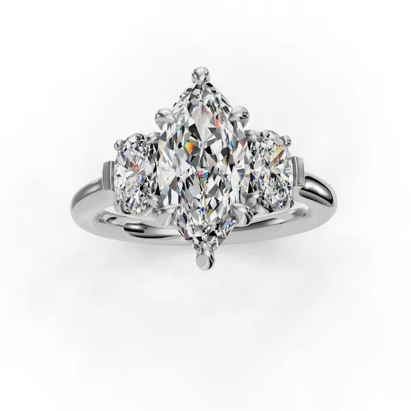 18K White Gold Marquise Engagement Ring Setting Image 4 SVS Fine Jewelry Oceanside, NY