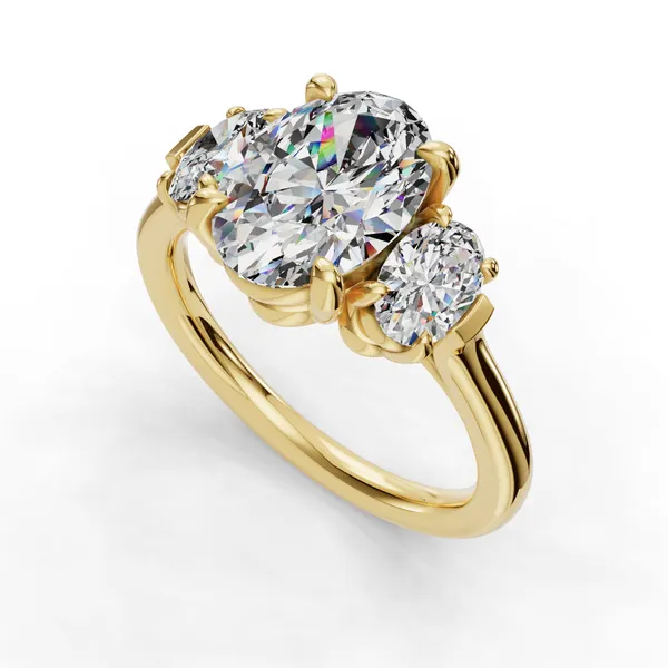 18K Yellow Gold Oval Engagement Ring Setting SVS Fine Jewelry Oceanside, NY