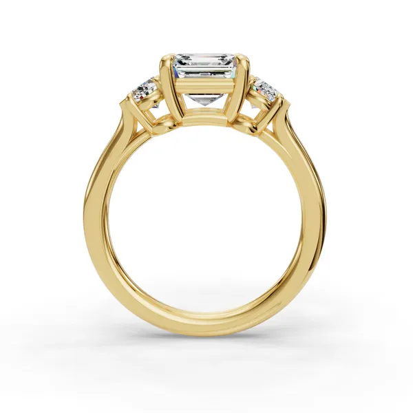 18K Yellow Gold Asscher Engagement Ring Setting Image 2 SVS Fine Jewelry Oceanside, NY