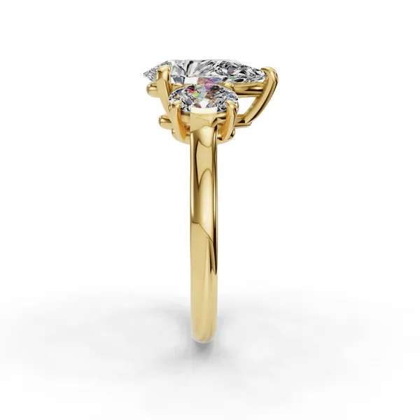 18K Yellow Gold Pear Engagement Ring Setting Image 3 SVS Fine Jewelry Oceanside, NY