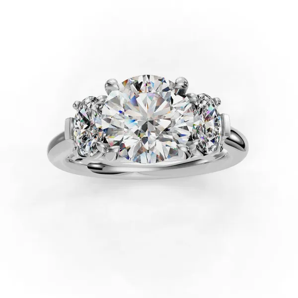 Platinum Round Engagement Ring Setting Image 4 SVS Fine Jewelry Oceanside, NY