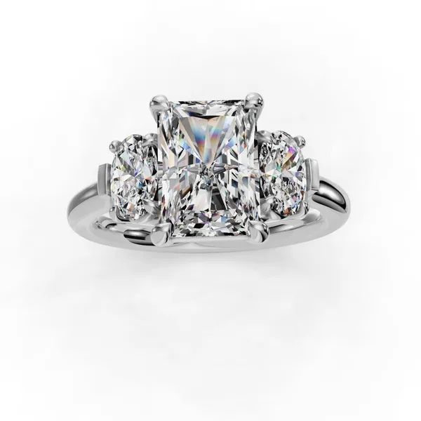 Platinum Radiant Engagement Ring Setting Image 4 SVS Fine Jewelry Oceanside, NY