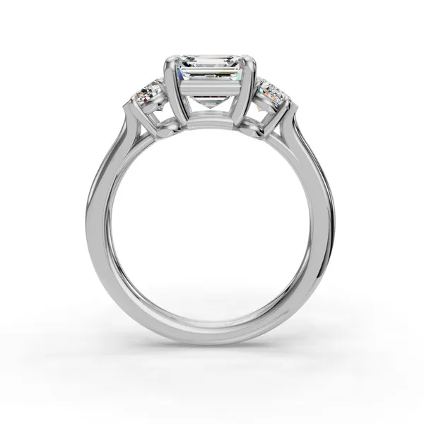 Platinum Asscher Engagement Ring Setting Image 2 SVS Fine Jewelry Oceanside, NY
