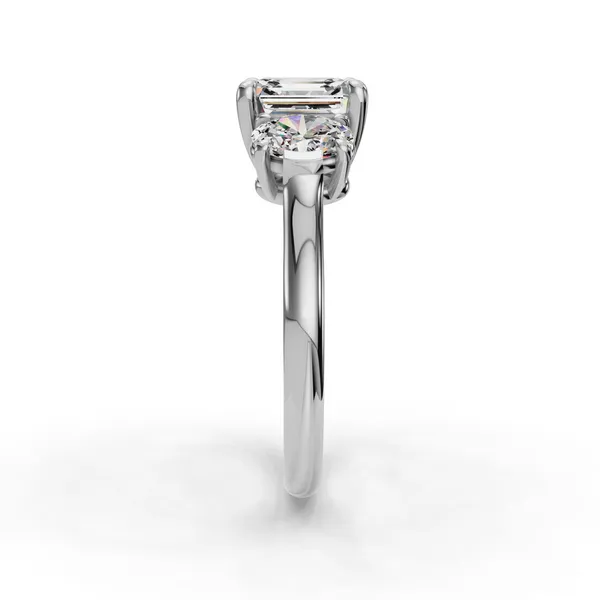 Platinum Asscher Engagement Ring Setting Image 3 SVS Fine Jewelry Oceanside, NY