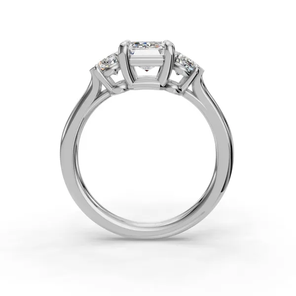 Platinum Emerald Engagement Ring Setting Image 2 SVS Fine Jewelry Oceanside, NY