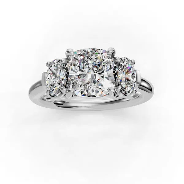 Platinum Cushion Engagement Ring Setting Image 4 SVS Fine Jewelry Oceanside, NY