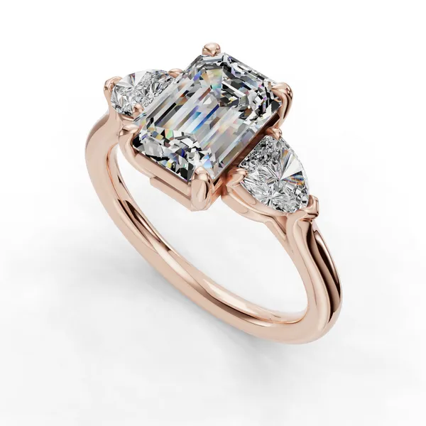 14K Rose Gold Emerald Engagement Ring Setting SVS Fine Jewelry Oceanside, NY