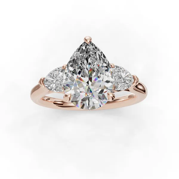 14K Rose Gold Pear Engagement Ring Setting Image 4 SVS Fine Jewelry Oceanside, NY
