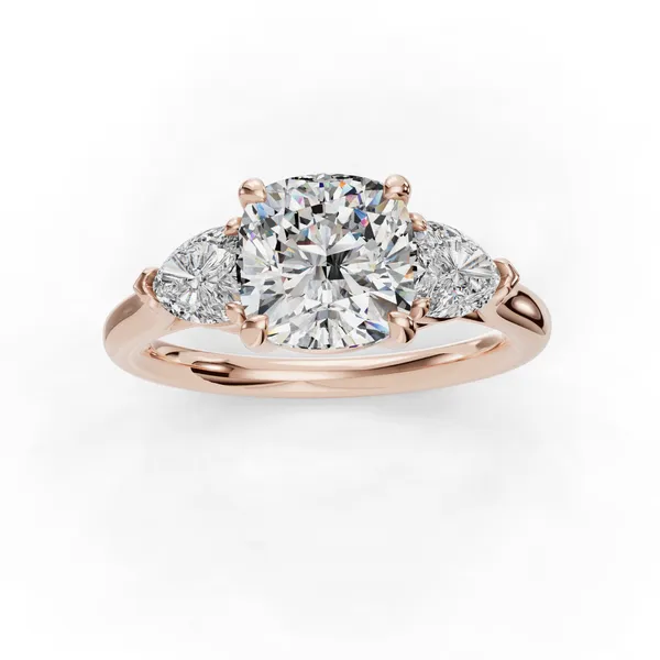 14K Rose Gold Cushion Engagement Ring Setting Image 4 SVS Fine Jewelry Oceanside, NY