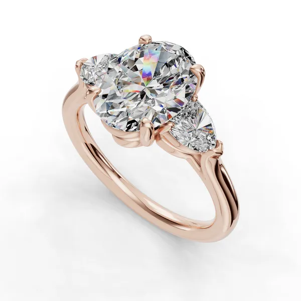 14K Rose Gold Oval Engagement Ring Setting SVS Fine Jewelry Oceanside, NY