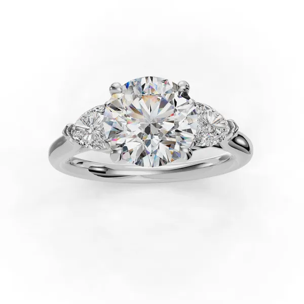 14K White Gold Round Engagement Ring Setting Image 4 SVS Fine Jewelry Oceanside, NY