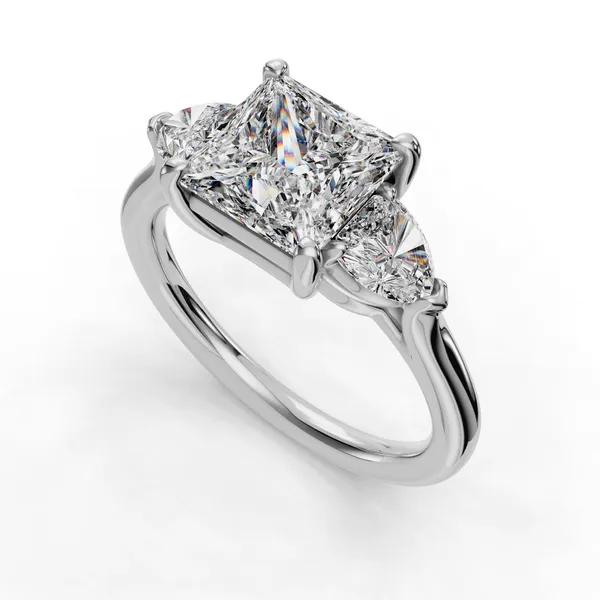 14K White Gold Princess Engagement Ring Setting SVS Fine Jewelry Oceanside, NY